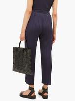 Thumbnail for your product : Pleats Please Issey Miyake Split-cuff Pleated Trousers - Womens - Navy