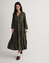 Thumbnail for your product : Madewell Tie-Neck Tiered Midi Dress in Stardot