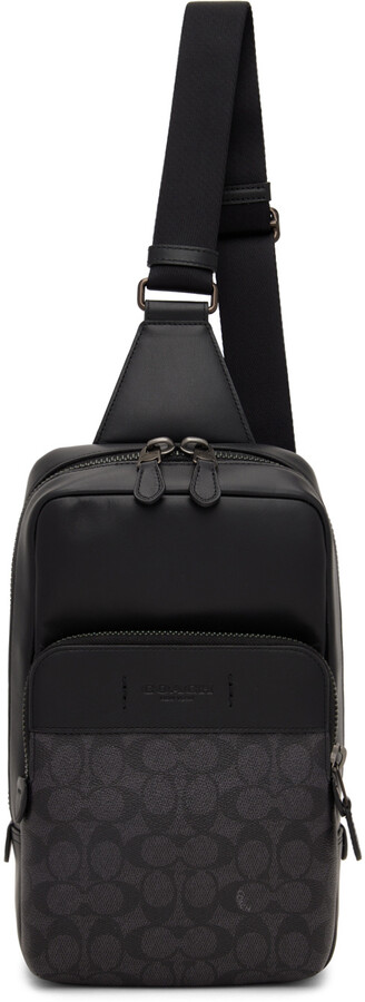 Coach Men's Charter Mini Cross Body Bag in Charcoal/Black Coach