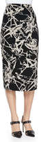 Thumbnail for your product : A.L.C. Bell Long Floral-Print Pencil Skirt