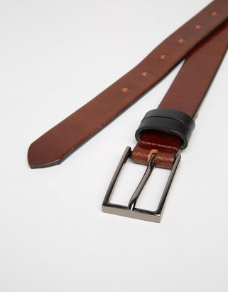 ASOS Leather Belt With Contrast Keepers
