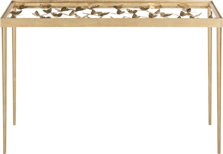 SAFAVIEH Rosalia Butterfly Console Table, Gold/Clear