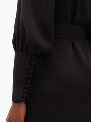 Rhode Resort Frankie V-neck Satin Dress - Black