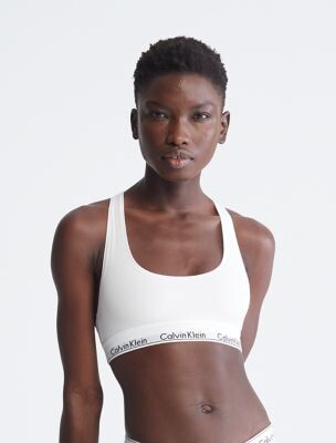 Calvin Klein Women's White Cotton Bras on Sale