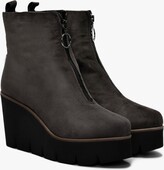 Thumbnail for your product : ALPE Hamal Grey Suede Zip Front Wedge Ankle Boots