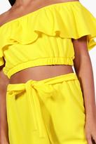 Thumbnail for your product : boohoo Harriet Off Shoulder Crop & Shorts Co-ord