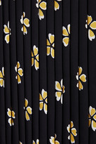 Thumbnail for your product : Oscar de la Renta Pleated Printed Silk-cady Midi Skirt