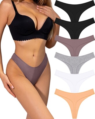  READY TO LOVE Cotton Thongs for Women Breathable Hipster Cotton  Underwear Sexy Ladies Panties 6 Pack S-XL : Clothing, Shoes & Jewelry