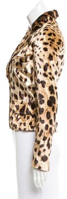 Dolce & Gabbana Leopard Print Velvet Blazer