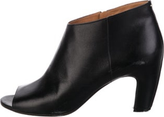 Maison Margiela Leather Ankle Boots Black Peep-Toes Unfortunately, due to restrictions, this item may not be eligible for shipping in all areas.