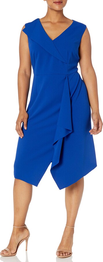 donna morgan deep v crepe dress