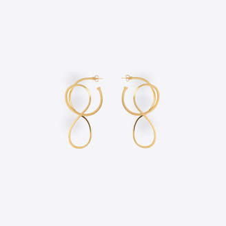 Balenciaga Brass hair elastic-shaped earrings