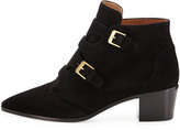 Thumbnail for your product : Laurence Dacade Buckled Suede Pointed-Toe Bootie