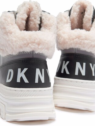 DKNY Faux-Shearling Trim Sneakers