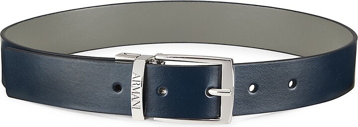 Emporio Armani Little Boy's Boy's Reversible Belt Grey Navy