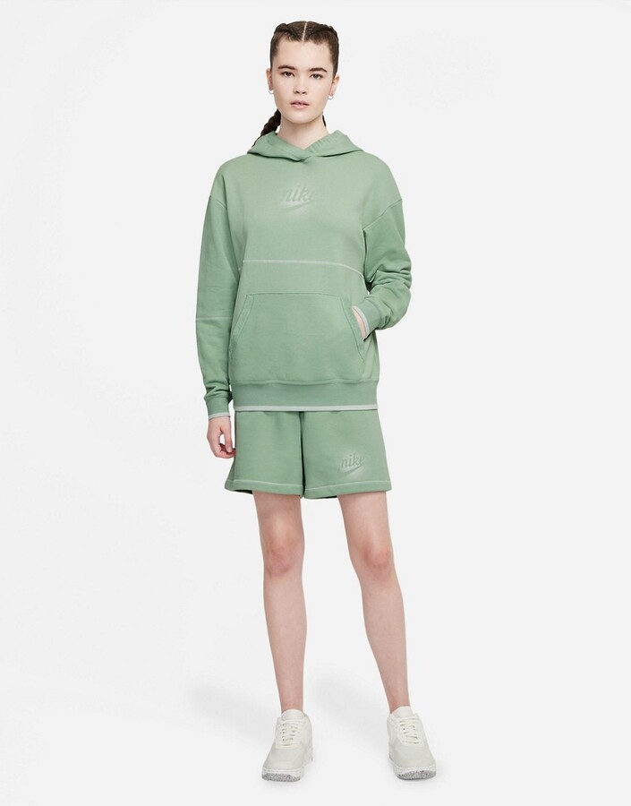Nike Seasonal Classics oversized washed hoodie in dusty green - ShopStyle
