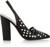 Thumbnail for your product : Tory Burch Kay polka-dot leather slingback pumps