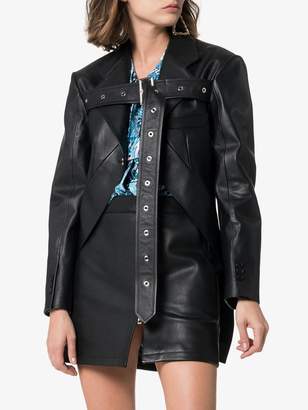 Burberry belt strap leather blazer jacket
