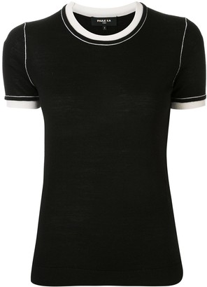 White Shirt With Black Piping Women - ShopStyle