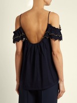 Thumbnail for your product : Alex Gore Browne Trapeze Wool And Cashmere-blend Top - Navy