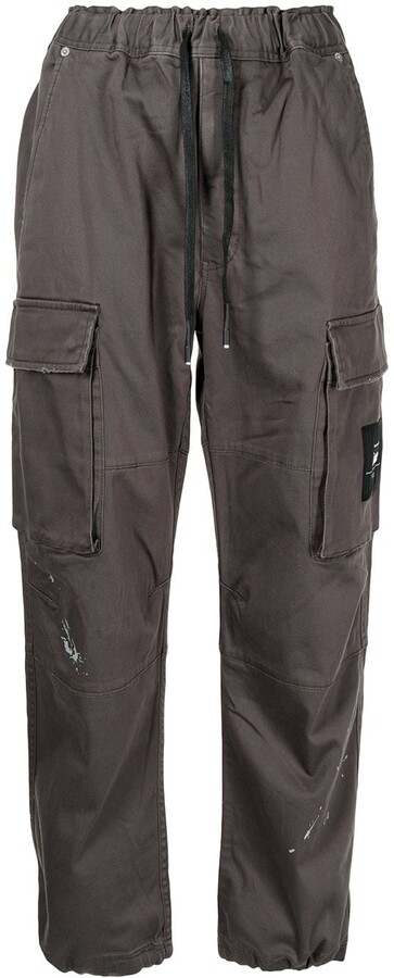 Verdusa Men's Pocket Side Drawstring Elastic Waist Loose Wide Leg Cargo  Pants Army Green S at Amazon Men's Clothing store
