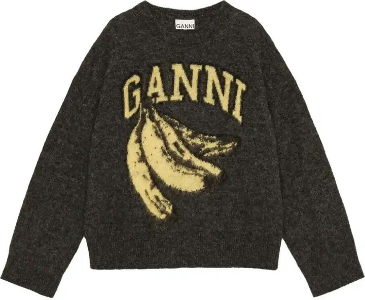 Ganni Intarsia-Logo Jumper