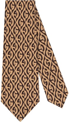 Gucci G rhombus print silk tie