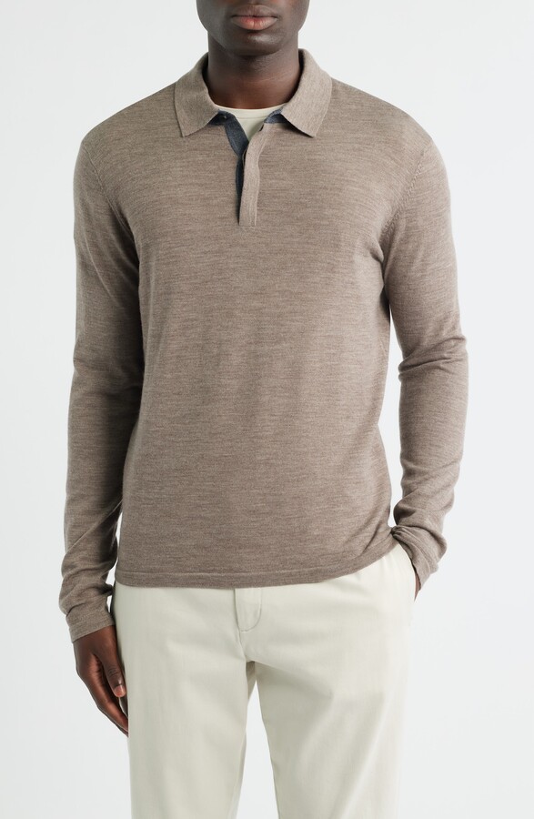 Robert Barakett Thomas Merino Wool Long Sleeve Polo