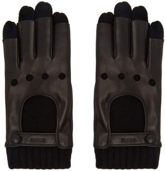 Gucci Black Layered Driving Gloves