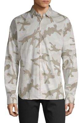Valentino Camouflage Cotton Button-Down Shirt