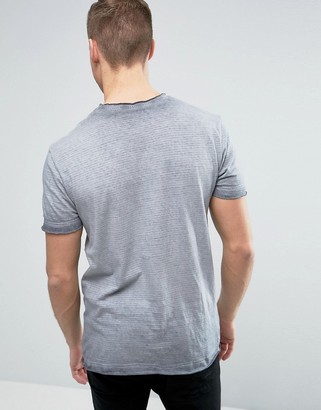 Solid T-Shirt In Faded Stripe