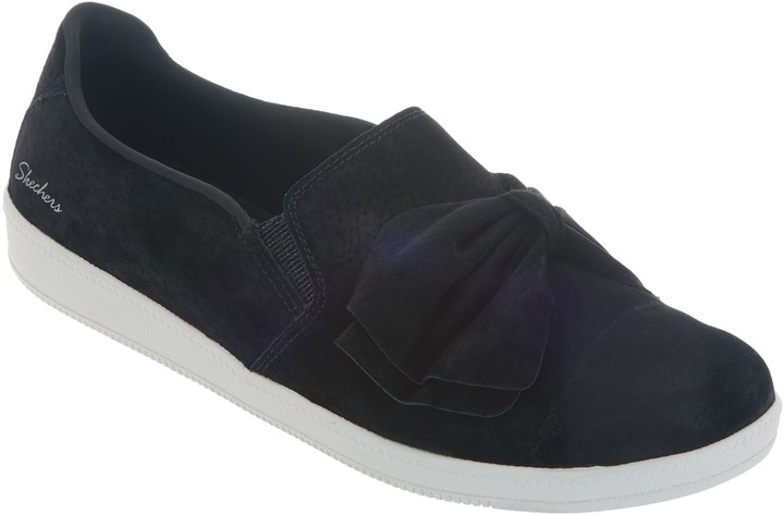 Skechers Suede Bow Slip On Shoes - Madison Ave - ShopStyle