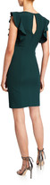 Thumbnail for your product : Love, Theia Keyhole-Back Flutter-Sleeve Crepe Sheath Dress