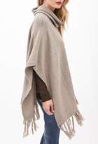 Thumbnail for your product : LOVE21 LOVE 21 Contemporary Cowl Neck Tassel Poncho
