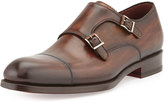 Thumbnail for your product : Magnanni Leather Double-Monk Shoe, Brown