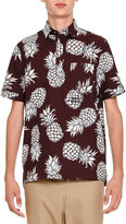 Thumbnail for your product : Valentino Pineapple-Print Short-Sleeve Popover Shirt, Burgundy