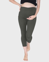 Thumbnail for your product : Angel Maternity Women's Green 3/4 Tights - Maternity Workout 3-4 Length Legging - Khaki Green