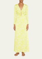 Thumbnail for your product : Alexis Elmina V-Neck Floral Satin Crepe Maxi Dress