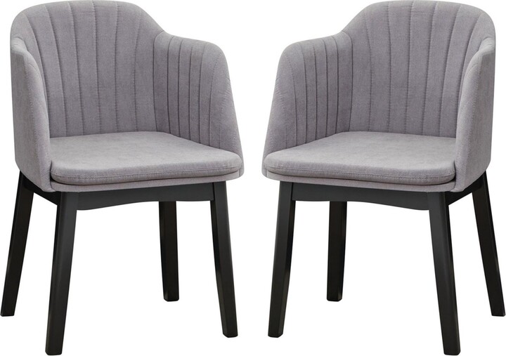 Gouun Upholstered Velvet Accent Modern Dining Chairs Set of 2 with Curved Backrests