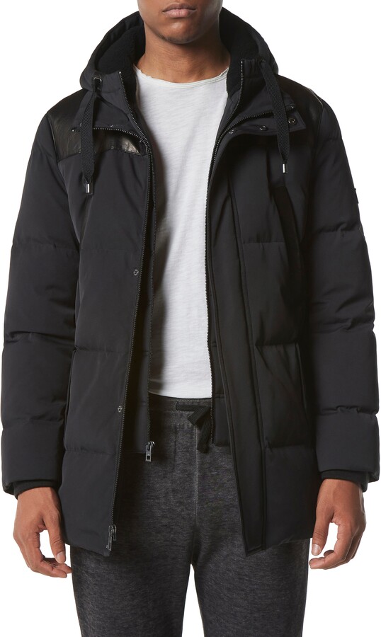 Andrew Marc Hampshire Down Fill Puffer Jacket with Genuine Shearling ...