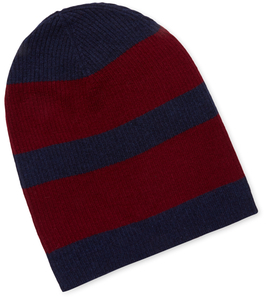Qi Cashmere Rugby Striped Hat