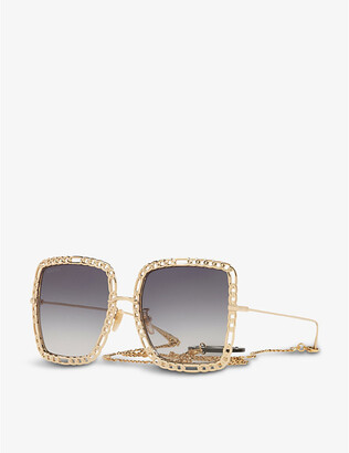 Gucci GG1033S square-frame metal sunglasses