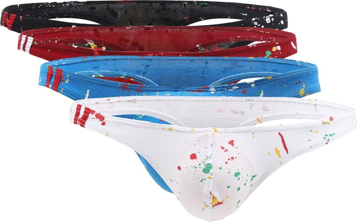Men Thongs Men's Low Rise Thong Underwear - Soft Cotton Blend Briefs With Contour Pouch In Multi Colors Comfortable Men's Undergarments - Foto 4