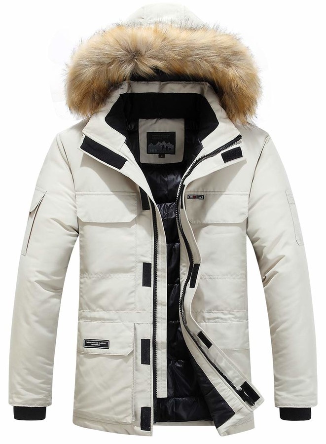 white winter jacket for men
