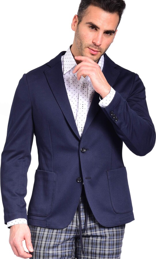 blu martini Mens Casual Suit Blazer with Entire Back Design 