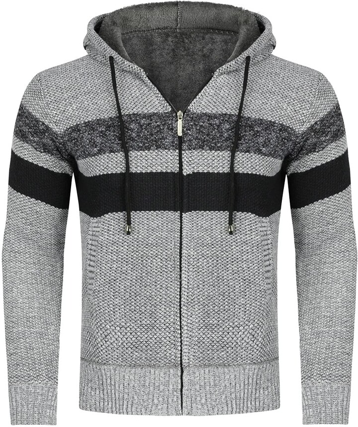 mens lined zip up cardigan