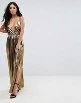Thumbnail for your product : TFNC Petite Petite V Neck Maxi Dress With Pleated Back Panels