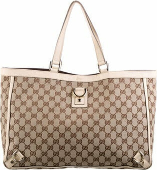 Gucci Womens Abbey GG Canvas Tote Handbag