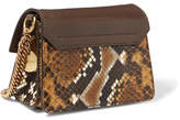 Thumbnail for your product : Givenchy Gv3 Mini Textured-leather And Python Shoulder Bag - Brown