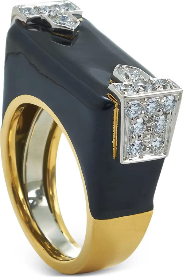 David Webb Diamond Black Hero Ring